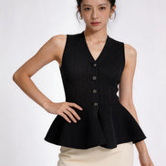 Lunessa Ribbed Peplum Top