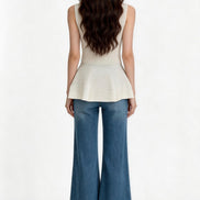Lunessa Ribbed Peplum Top