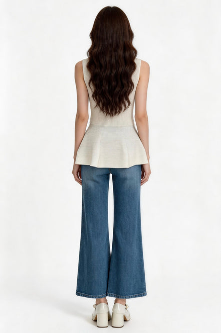 Lunessa Ribbed Peplum Top