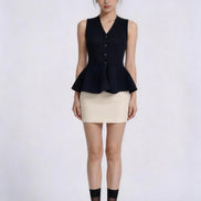 Lunessa Ribbed Peplum Top