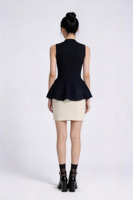 Lunessa Ribbed Peplum Top