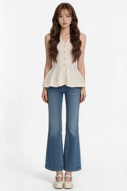 Lunessa Ribbed Peplum Top