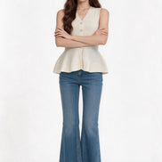 Lunessa Ribbed Peplum Top