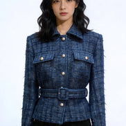 Mael Belted Tweed Safari Jacket