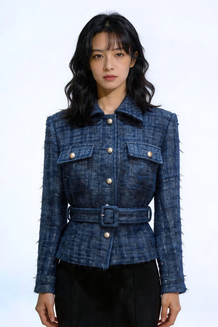 Mael Belted Tweed Safari Jacket