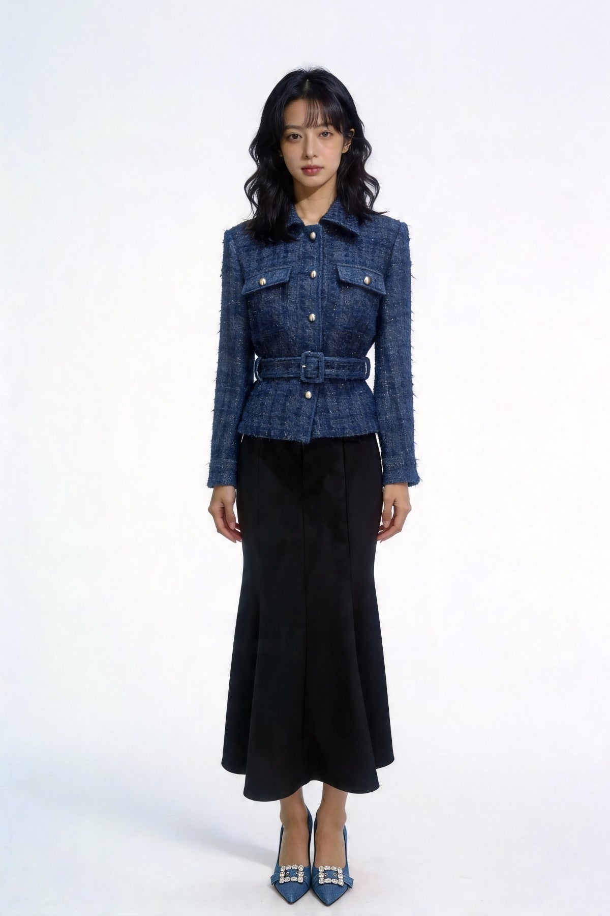 Mael Belted Tweed Safari Jacket