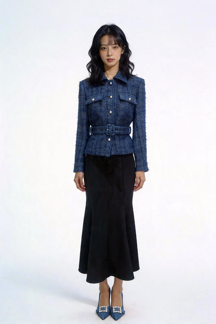 Mael Belted Tweed Safari Jacket