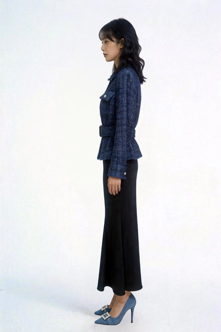 Mael Belted Tweed Safari Jacket