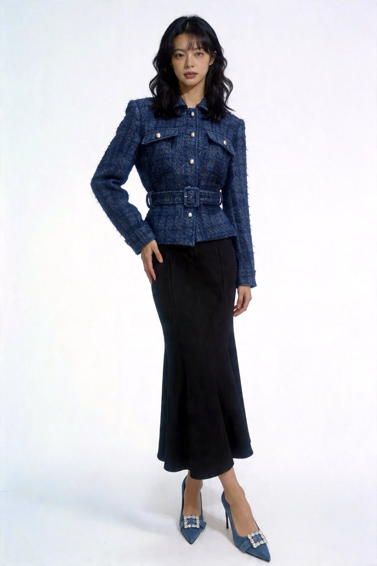Mael Belted Tweed Safari Jacket