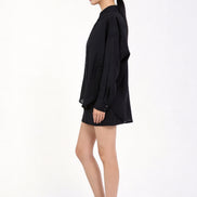 Maelle Three-Piece Set — Camisole, Button Shirt & Pleated Shorts