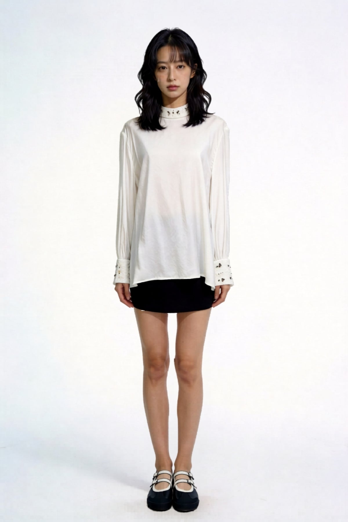 Marshell Beaded-Cuff Shirt