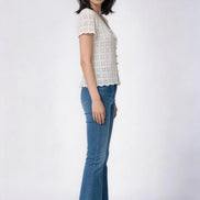 Mirevielle Crochet V-neck Lace Blouse