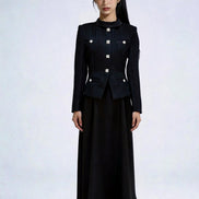 Nephele Faux-Two-Piece Tweed Maxi Dress