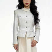 Nephele Faux-Two-Piece Tweed Maxi Dress