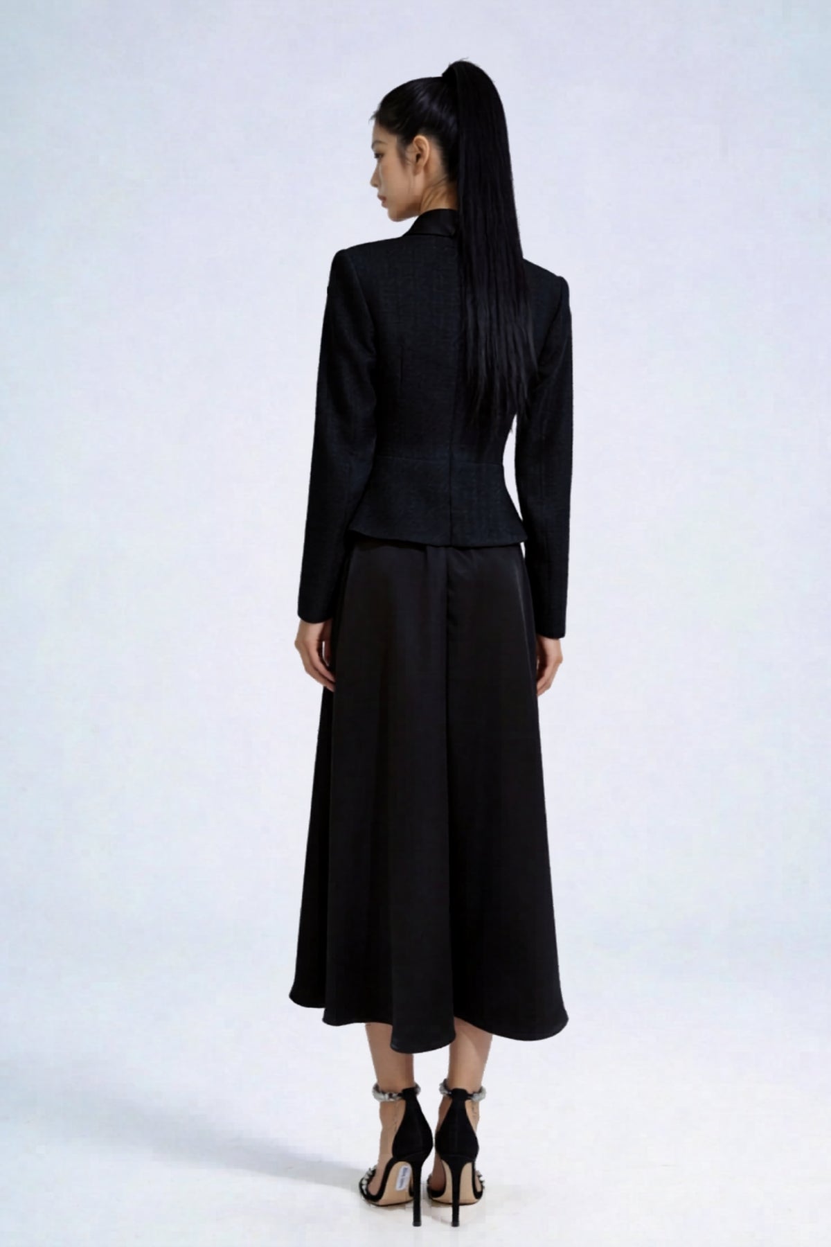 Nephele Faux-Two-Piece Tweed Maxi Dress