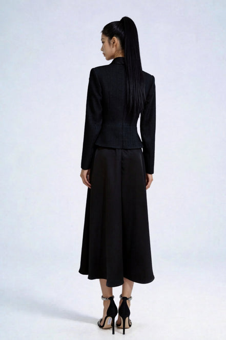 Nephele Faux-Two-Piece Tweed Maxi Dress