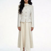Nephele Faux-Two-Piece Tweed Maxi Dress
