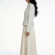 Nephele Faux-Two-Piece Tweed Maxi Dress