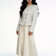 Nephele Faux-Two-Piece Tweed Maxi Dress