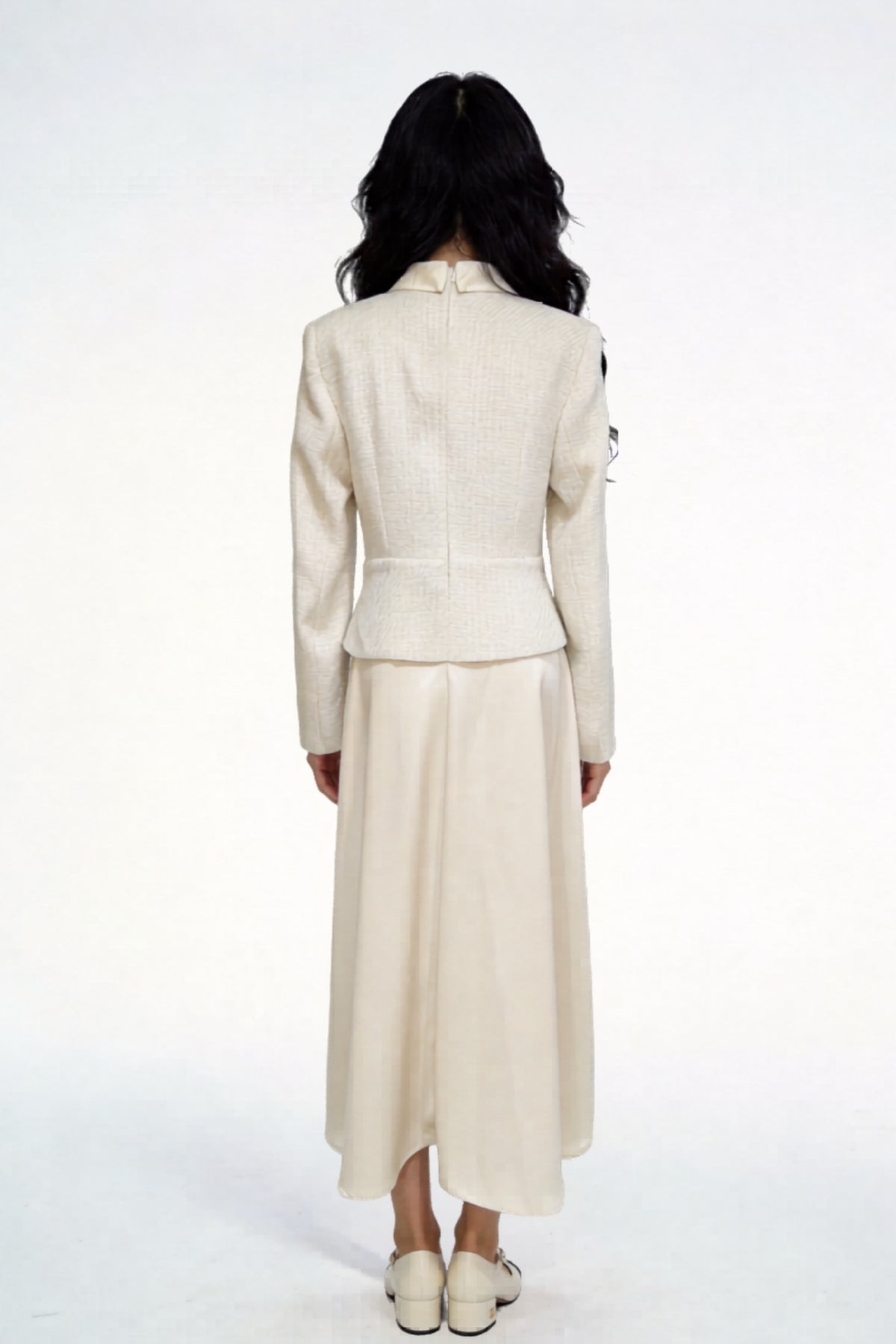 Nephele Faux-Two-Piece Tweed Maxi Dress