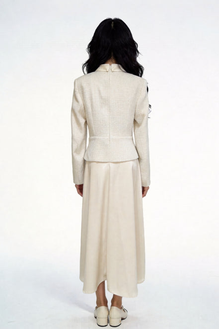 Nephele Faux-Two-Piece Tweed Maxi Dress