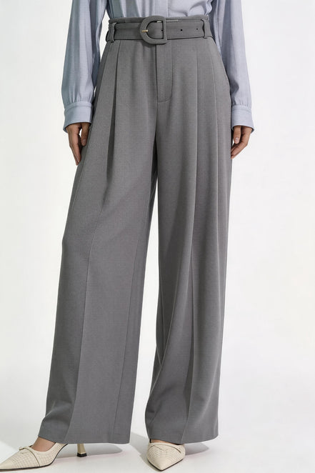 Ondine High-Rise Belted Wide-Leg Trousers