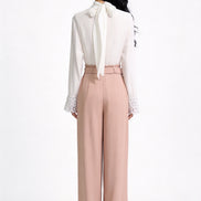 Ondine High-Rise Belted Wide-Leg Trousers
