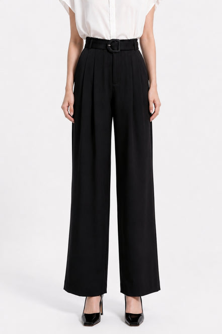 Ondine High-Rise Belted Wide-Leg Trousers