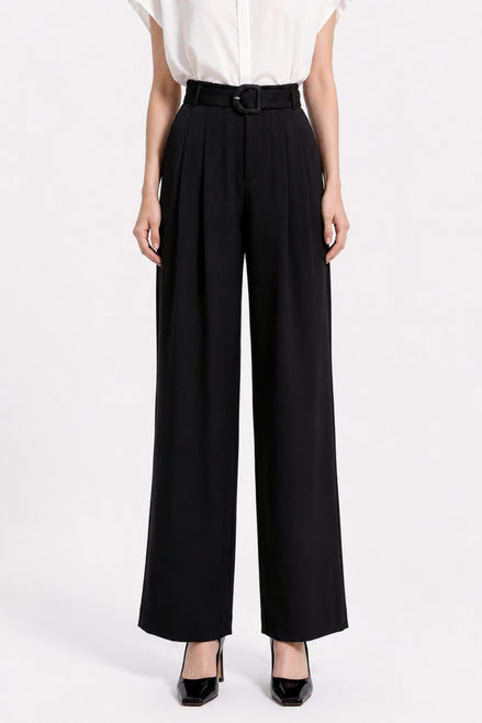 Ondine High-Rise Belted Wide-Leg Trousers