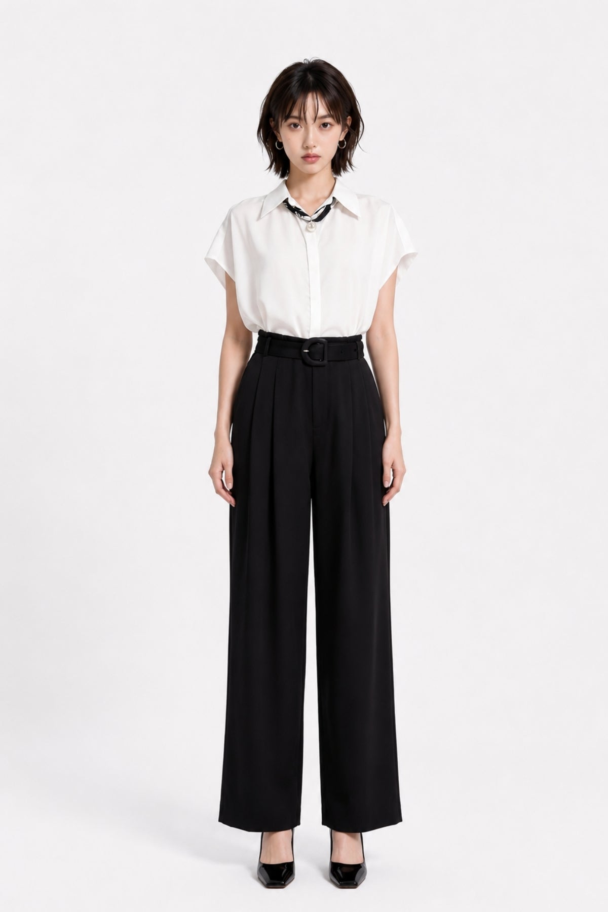 Ondine High-Rise Belted Wide-Leg Trousers