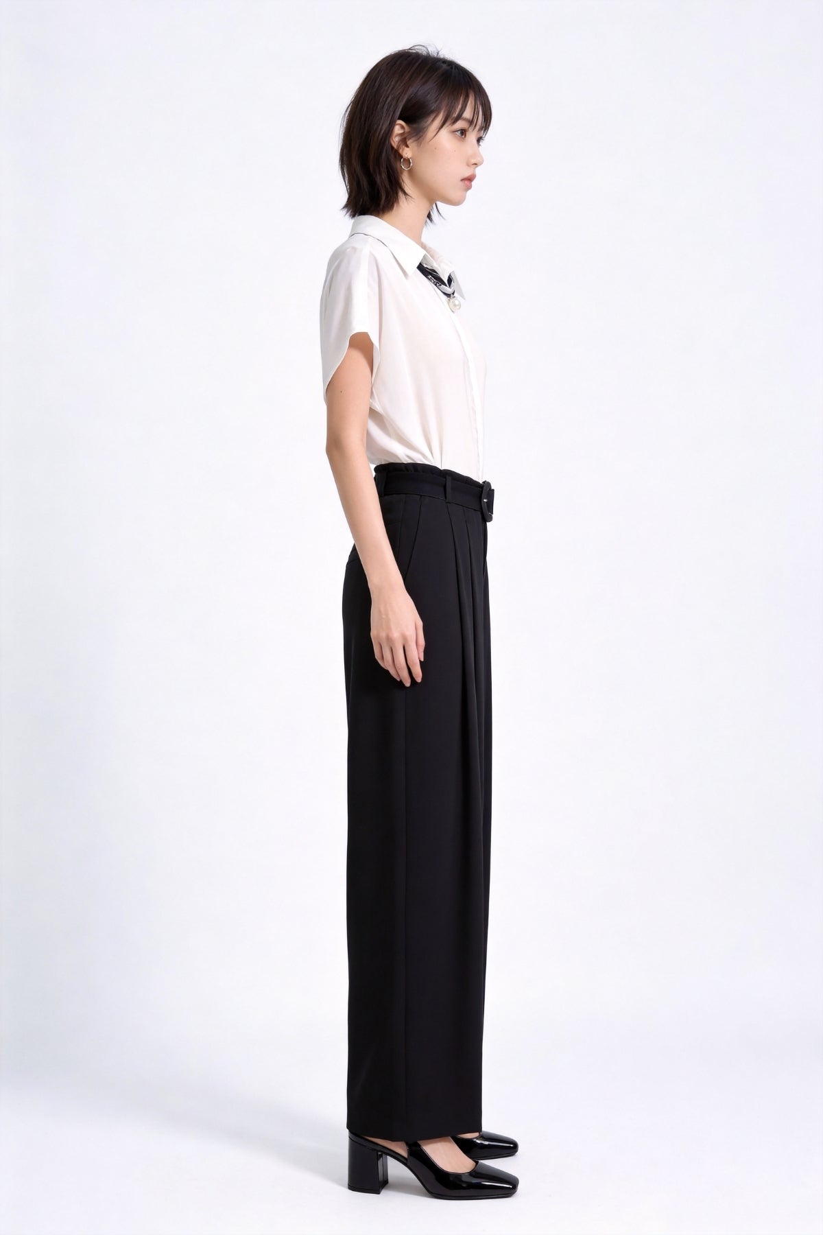 Ondine High-Rise Belted Wide-Leg Trousers