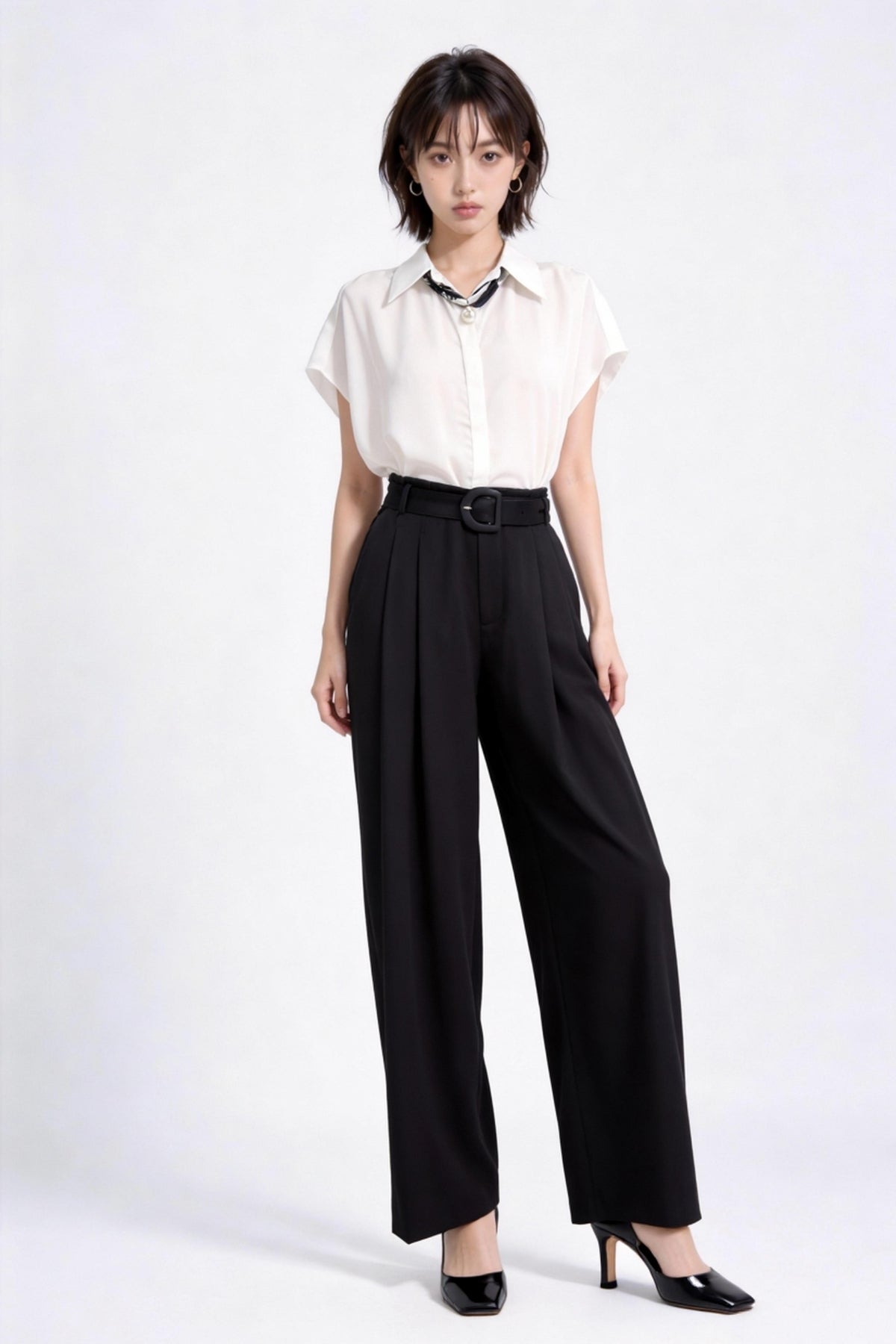 Ondine High-Rise Belted Wide-Leg Trousers