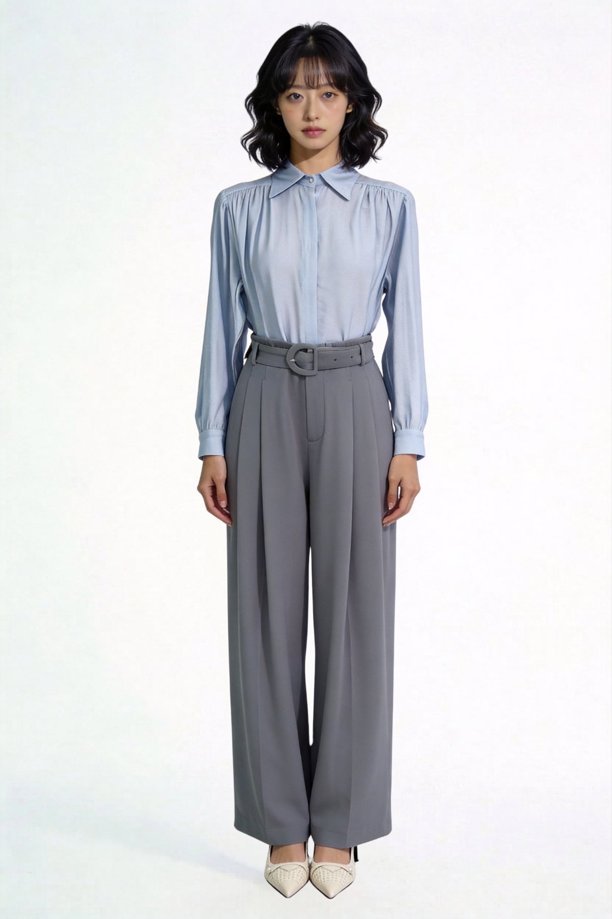 Ondine High-Rise Belted Wide-Leg Trousers