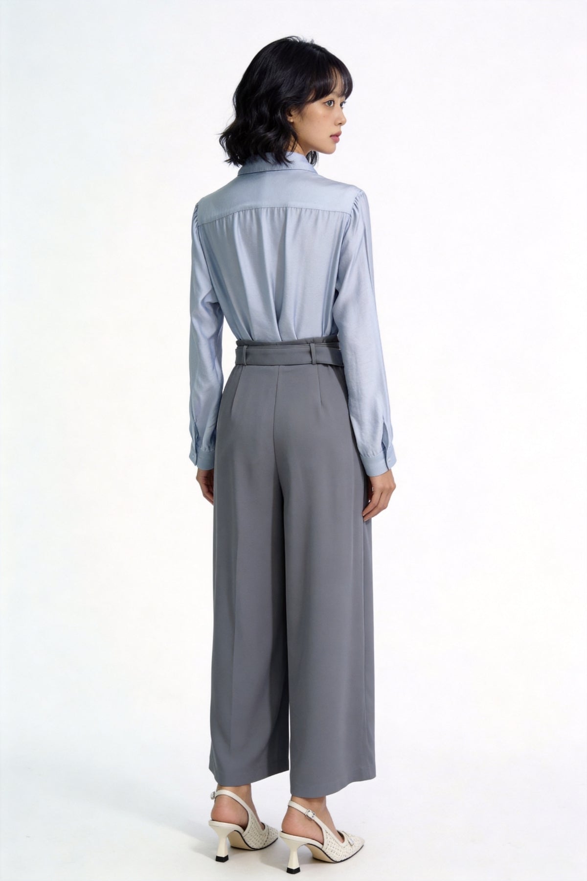 Ondine High-Rise Belted Wide-Leg Trousers