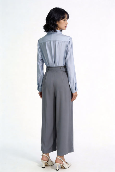Ondine High-Rise Belted Wide-Leg Trousers