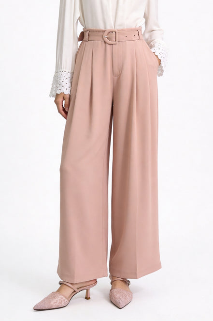 Ondine High-Rise Belted Wide-Leg Trousers