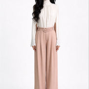 Ondine High-Rise Belted Wide-Leg Trousers