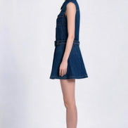 Ovidia Belted Denim Vest Dress