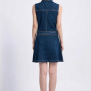 Ovidia Belted Denim Vest Dress