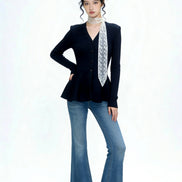 Paxxi Ribbed Peplum Knit Cardigan