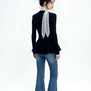 Paxxi Ribbed Peplum Knit Cardigan
