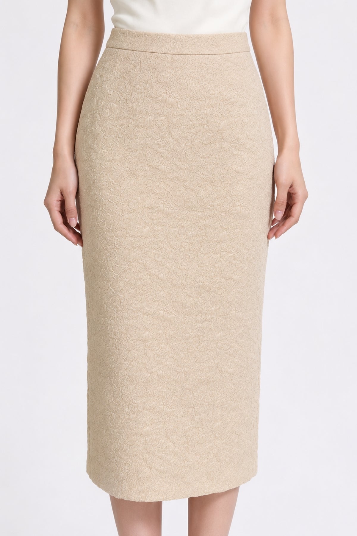 Phaedra High-Waisted Tweed Midi Skirt