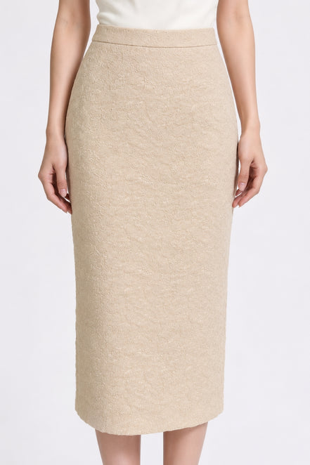 Phaedra High-Waisted Tweed Midi Skirt
