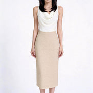 Phaedra High-Waisted Tweed Midi Skirt