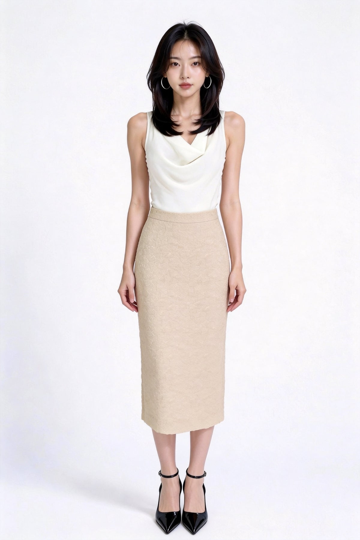 Phaedra High-Waisted Tweed Midi Skirt