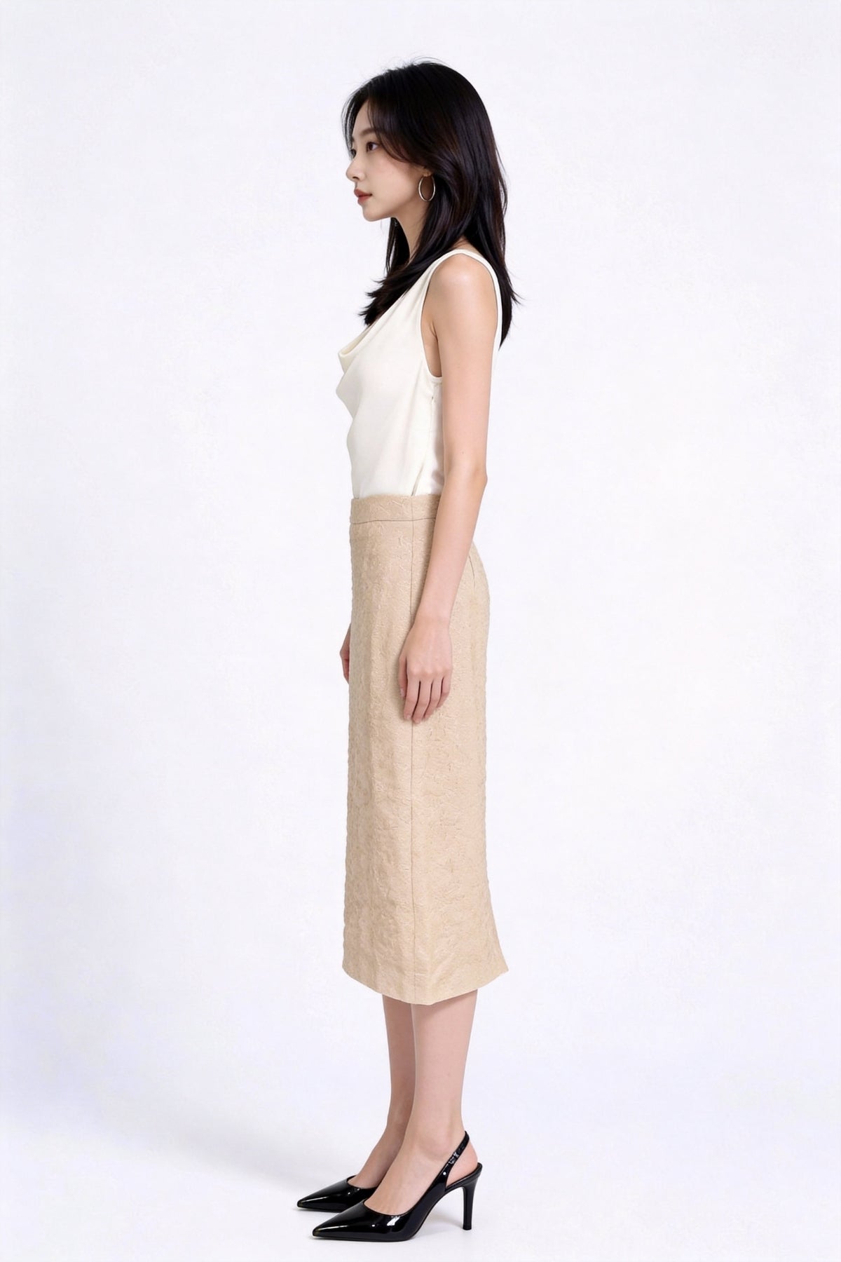 Phaedra High-Waisted Tweed Midi Skirt