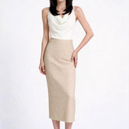 Phaedra High-Waisted Tweed Midi Skirt