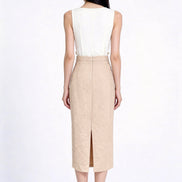 Phaedra High-Waisted Tweed Midi Skirt