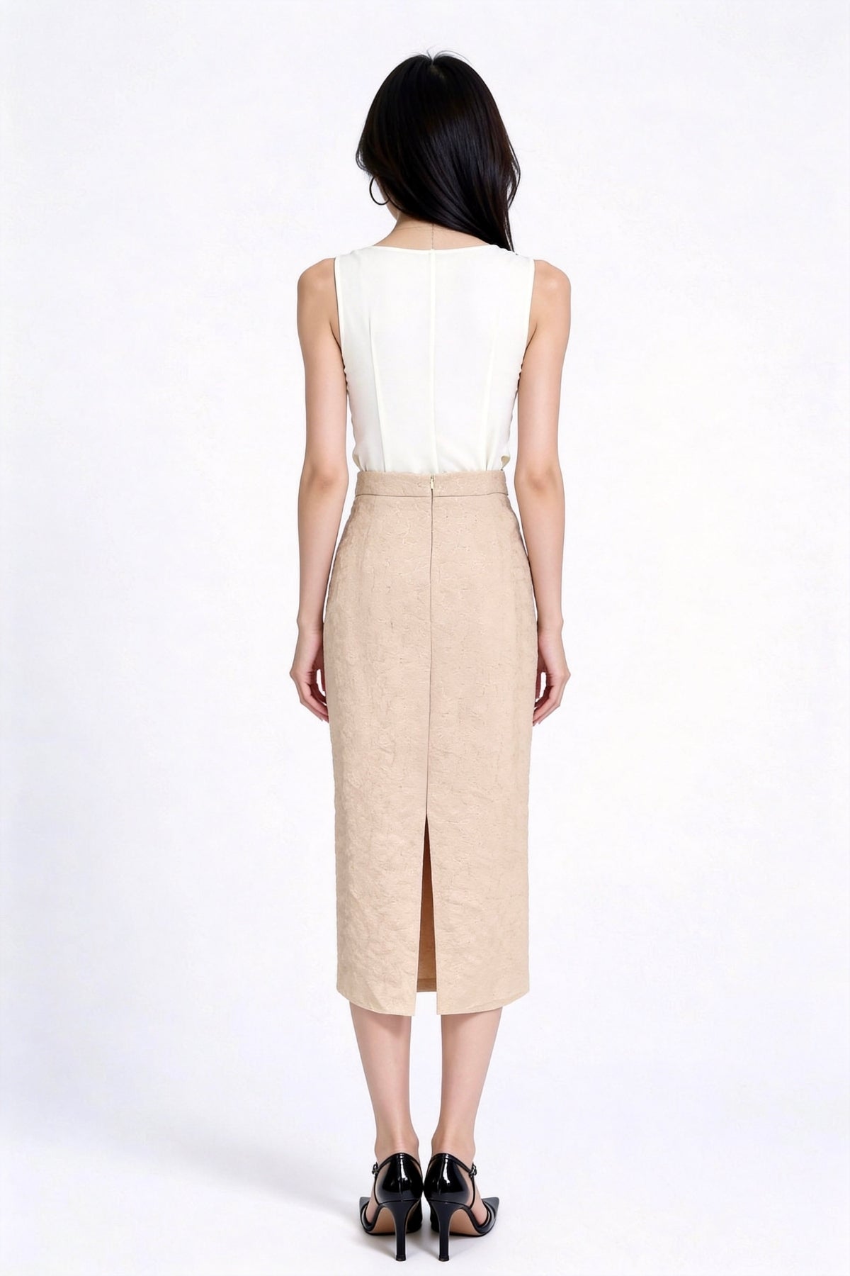 Phaedra High-Waisted Tweed Midi Skirt