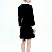 Reid Contrast Collar Velvet Mini Dress